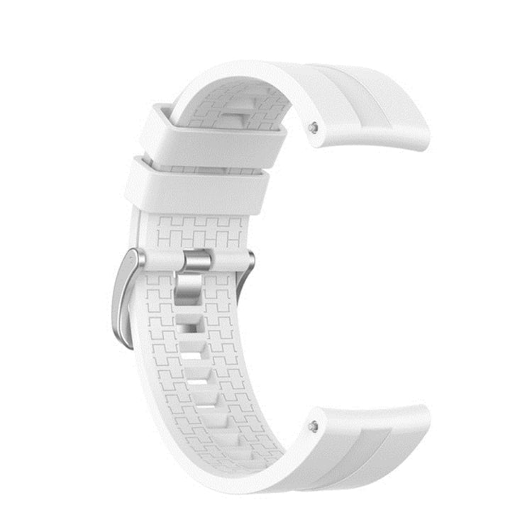 Silicone wristband strap for Huawei GT, light gray with textured underside and buckle