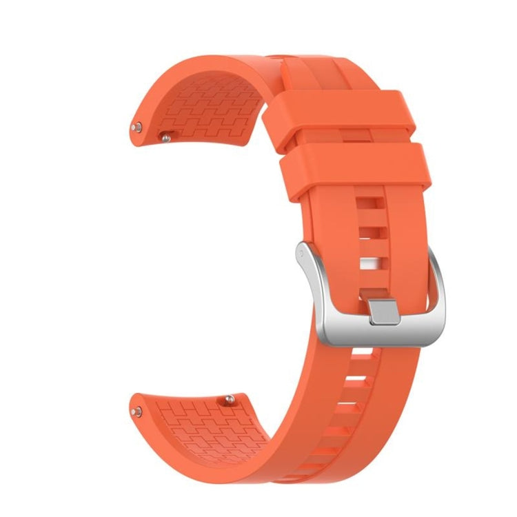 Silicone wristband strap for Huawei GT, orange with textured underside and buckle