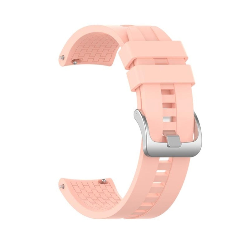 Silicone wristband strap for Huawei GT, pink with textured underside and buckle