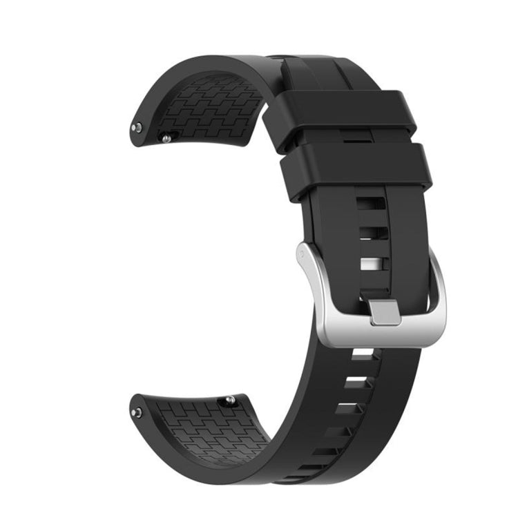 Silicone wristband strap for Huawei GT, black with textured underside and buckle