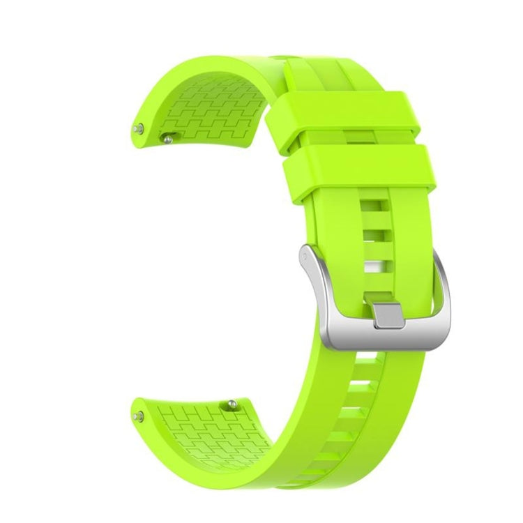 Silicone wristband strap for Huawei GT, lime green with textured underside and buckle