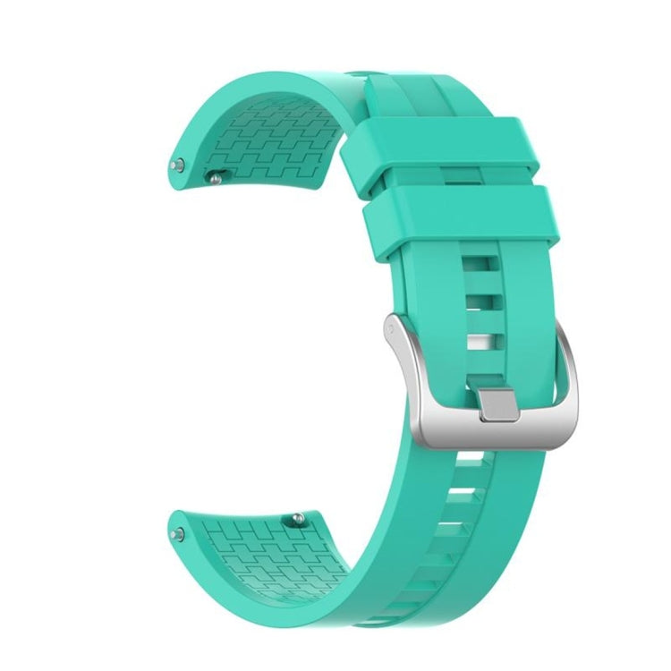Silicone wristband strap for Huawei GT, cyan with textured underside and buckle