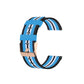 Nylon strap for Huawei B5, blue with white stripes and metal buckle clasp
