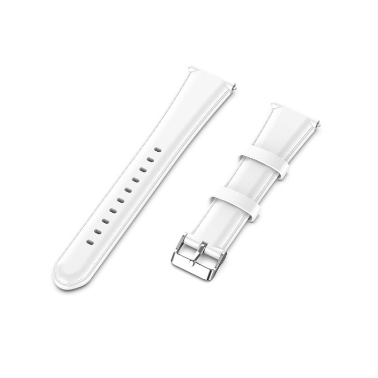 White oil-wax leather strap with adjustable buckle and multiple adjustment holes