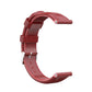Oil-wax leather smartwatch strap in maroon red with metal buckle and holes