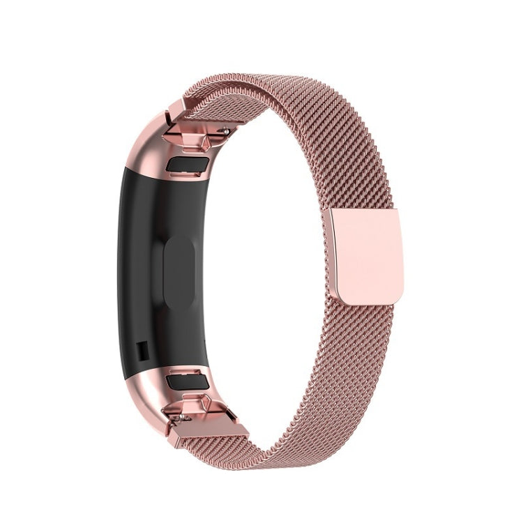 Rose pink milanese watch strap with clasp for Huawei Band 3 & 4 Pro.