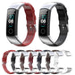 Assorted leather watch straps set with metal buckles and watch faces