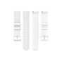 Set of white silicone smartwatch wristbands with perforated straps and metal buckle