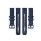 Navy blue silicone wristband set with textured perforations and metal buckle