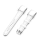 White oil-wax leather smartwatch wristband with two-piece metal buckle
