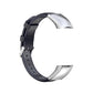 Navy oil-wax leather wristband with metal buckle and perforated strap holes