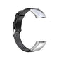 Black oil-wax leather wristband with metal buckle and perforated strap holes
