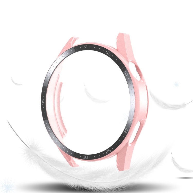 Frosted watch case with tempered glass, light pink for GT 3 46mm