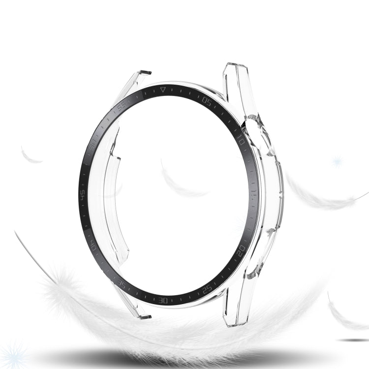 Clear tempered glass watch case with silver frame for GT 3 46mm