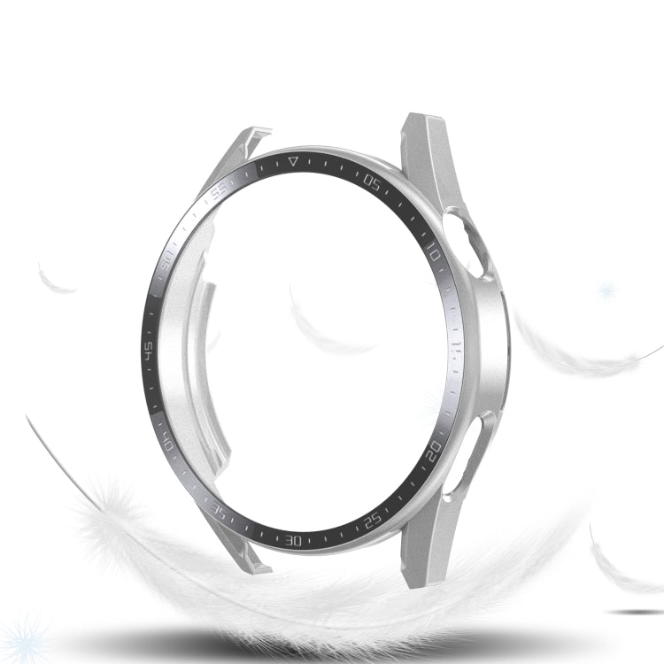 Frosted watch case with tempered glass, silver frame for GT 3 46mm