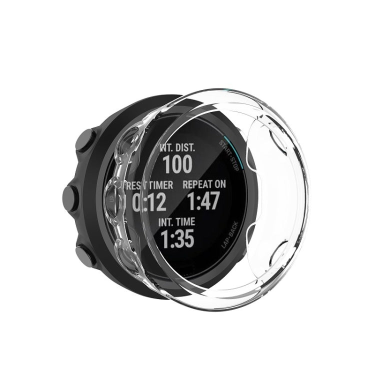 TPU protective case for Garmin Swim 2, transparent black clear shell
