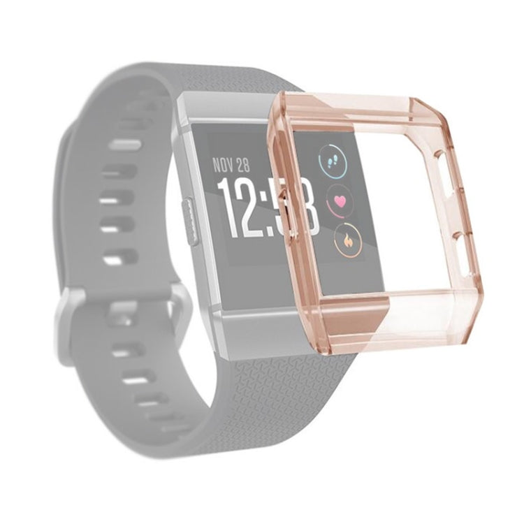 Transparent orange TPU full-coverage watch case with protective bezel for a smartwatch