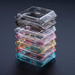 Stack of transparent TPU full-coverage watch cases in assorted colors