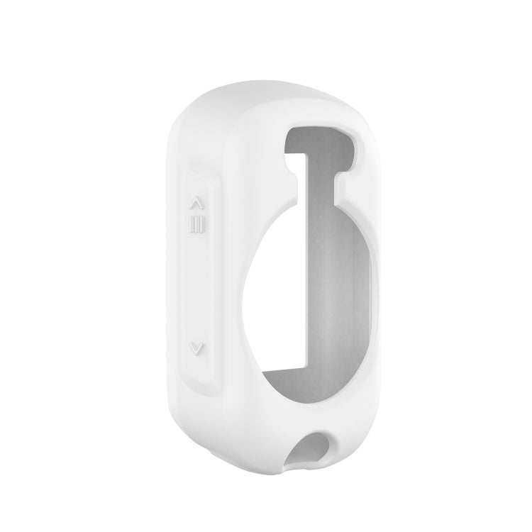 White silicone case for a bike computer, with open front and button control cutouts