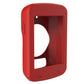 Red protective case with window opening and side buttons for bike computer