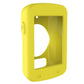 Yellow protective case with window opening and side buttons for bike computer