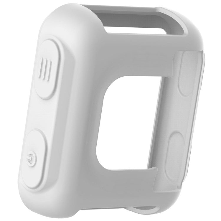 Silicone protective case for a smartwatch, white, with side buttons and open face cutout