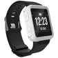 Silicone protective case for a smartwatch, black and white, with front display cutout