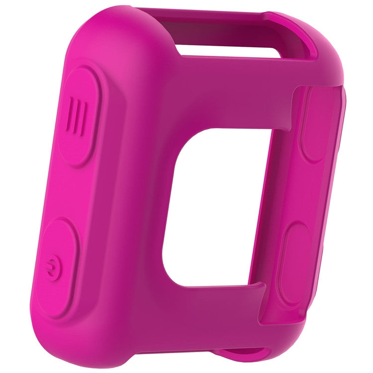 Silicone protective case for a smartwatch, purple, with side buttons and open face cutout