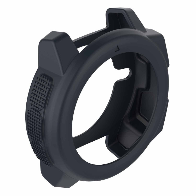 Black protective shell for Garmin Instinct with textured grip on left side