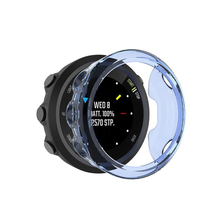 Clear blue TPU protective shell for Garmin Forerunner 45S, blue-tinted transparent frame