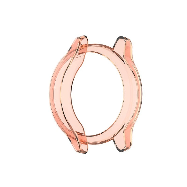 TPU protective watch shell case, transparent orange—front cutout view