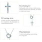 Sterling silver love cross necklace with heart and cross charms set with stones