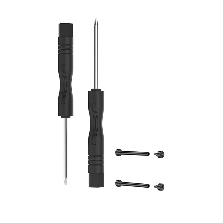 Black watch strap connecting tool with rod handles and metal pins