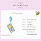 Sterling silver tarot card sun pendant charm with blue enamel details and yellow sun medallion