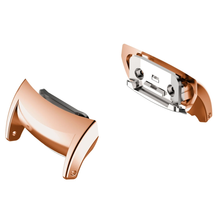 Rose gold metal watch strap head with dual prongs, for Galaxy Fit 2 R360