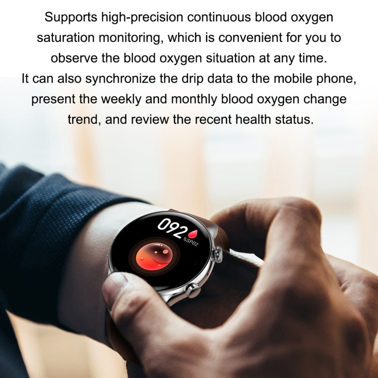 Smart watch blood oxygen monitoring with wrist wearing the watch and a red sensor dot