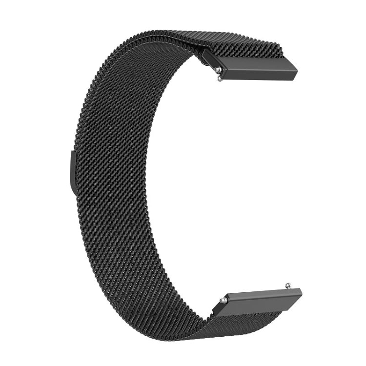 Black 46mm Milanese watch strap, metal clasp with adjustable fit