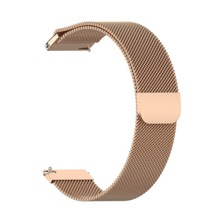 Champagne gold 46mm Milanese watch strap with metal clasp and mesh band