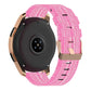 Pink nylon canvas watch strap with rose-gold smartwatch case and black face