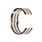 Black nylon canvas watch strap with beige and white striped pattern