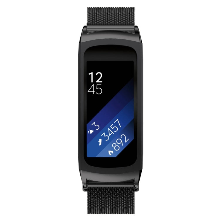 Milanese watch strap for Galaxy Gear Fit 2 & R360 with black mesh band and clasp