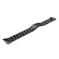 Black three-pearl link watch strap, extended bracelet view