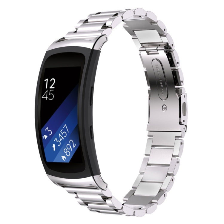 Silver metal watch strap with three-pearl link design for Galaxy Gear Fit 2/R360