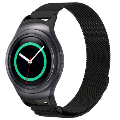 Milanese watch strap for Galaxy Gear S2 & R720, black metal mesh with clasp