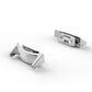 Silver metal phone strap clasp with glossy stainless steel head and connector