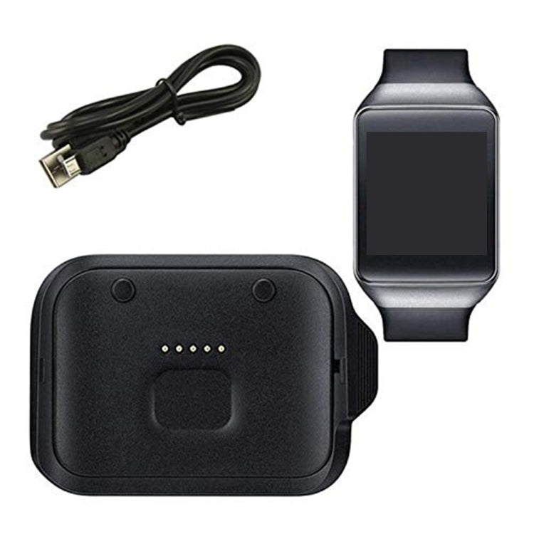 Black charging dock base with USB cable and watch charging cradle for Gear Live R382
