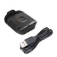 Black charging dock base with USB-A cable plug and charging contacts on top