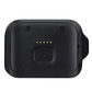 Black charging dock base with centered charging socket and indicator pin lights
