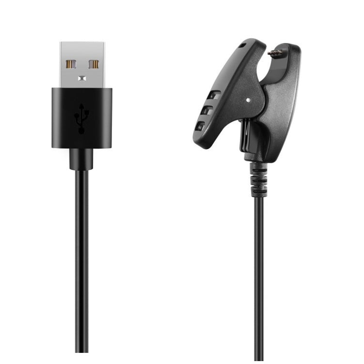 Black clip-on charging cable with USB-A plug and charging clip