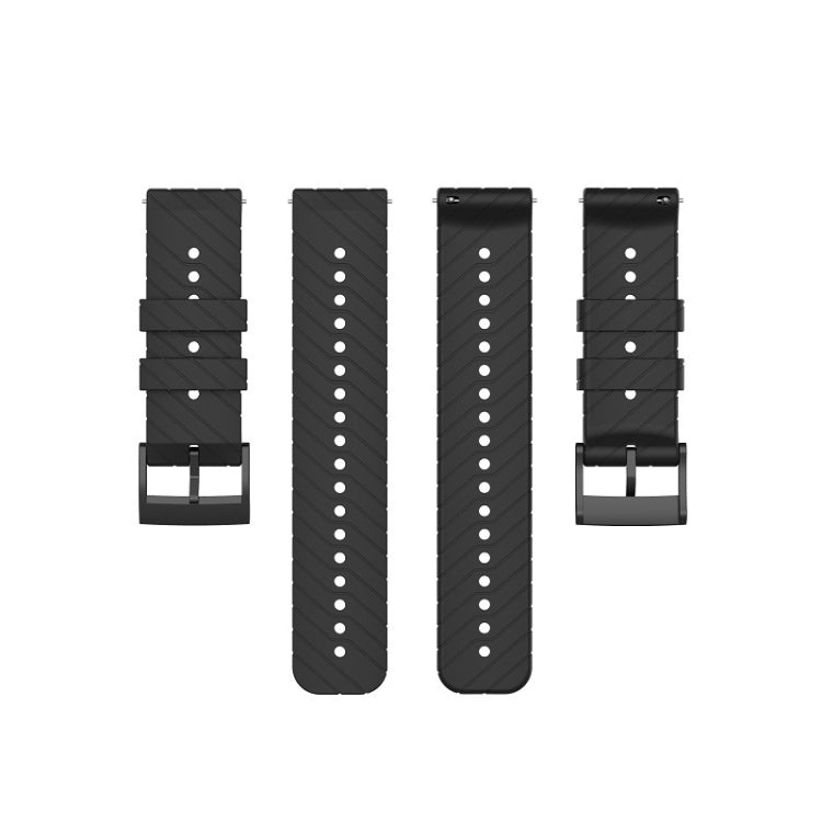 Set of dark lightning silicone watch straps with adjustable holes and metal buckles